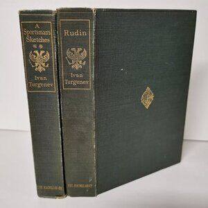 1910s Ivan Turgenev Novels Set of 2 Sportsman's Sketches Rudin Antique Novels